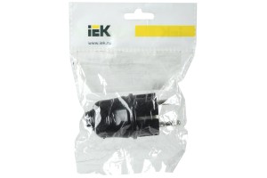 Вилка прямая черная 16А IEK EVP10-16-01-K02