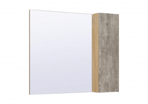 Шкаф зеркальный навесной "Мальта 70" дуб/серый/правый