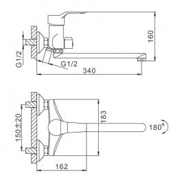 Смеситель для ванны FRAP F22063