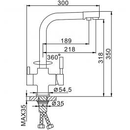 Смеситель FRAP F4352-8 для кухни с фильтром для воды, белый