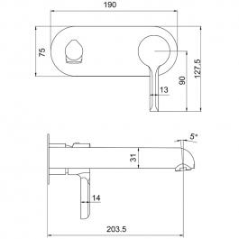 Смеситель настенный для раковины Gappo G03-8 G1003-28